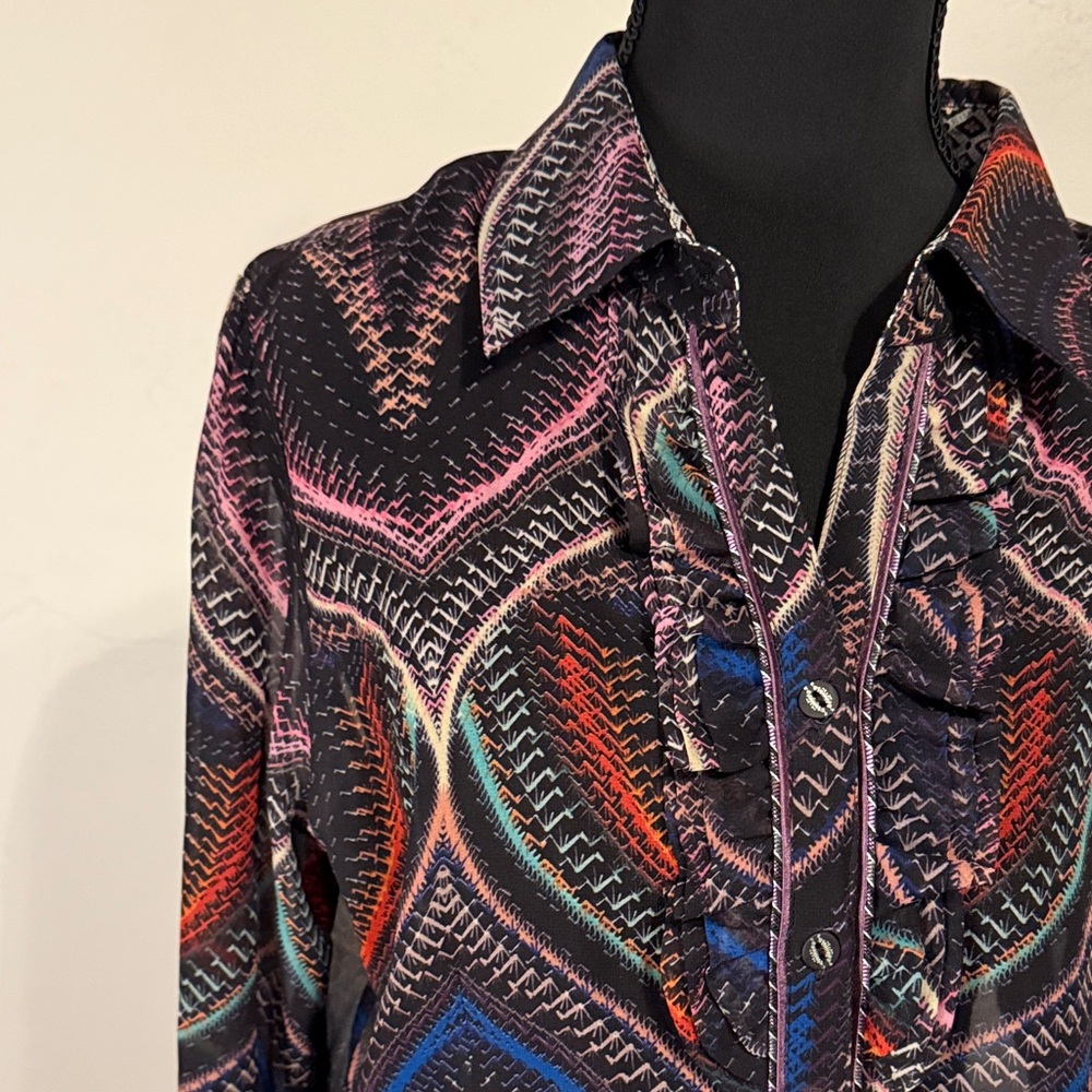 Robert Graham Vibrant Patterned Button Down Shirt - image 4